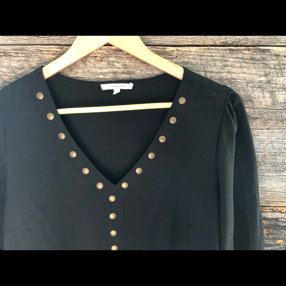 Sheer Black studded blouse